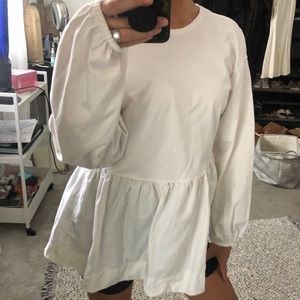Zara Peplum Babydoll top w/ ties in back